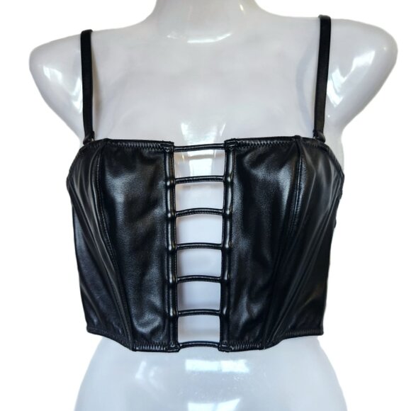 NWOT Very Sexy Victoria's Secret Faux Leather Crop Top/Bralette Size S - Picture 1 of 7